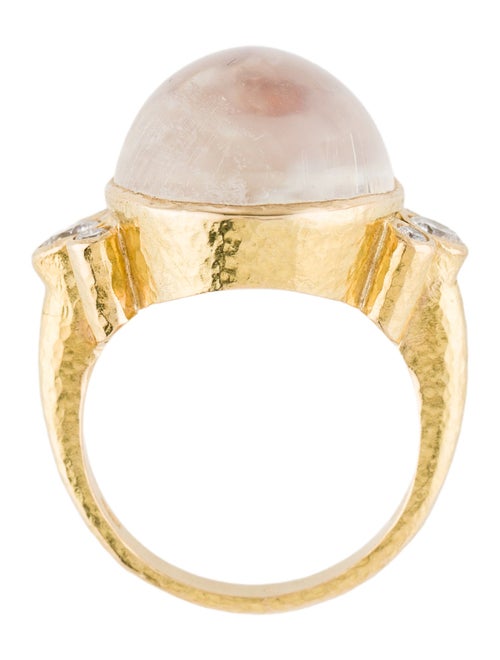 Elizabeth Locke 19K 17.13ctw Moonstone & Diamond Vertical Ring