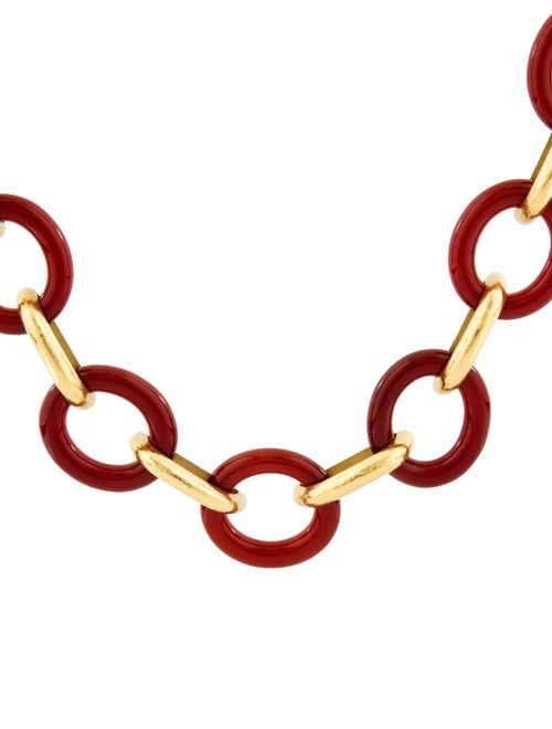 Elizabeth Locke 18K Carnelian Link Necklace