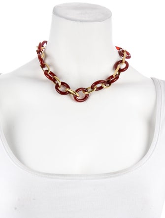 Elizabeth Locke 18K Carnelian Link Necklace