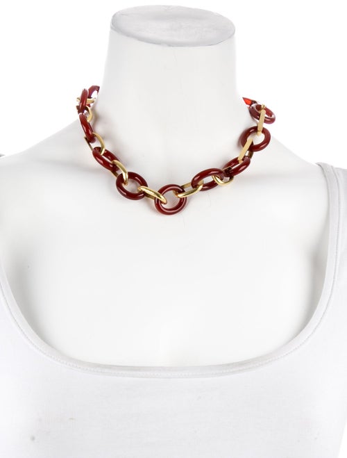 Elizabeth Locke 18K Carnelian Link Necklace