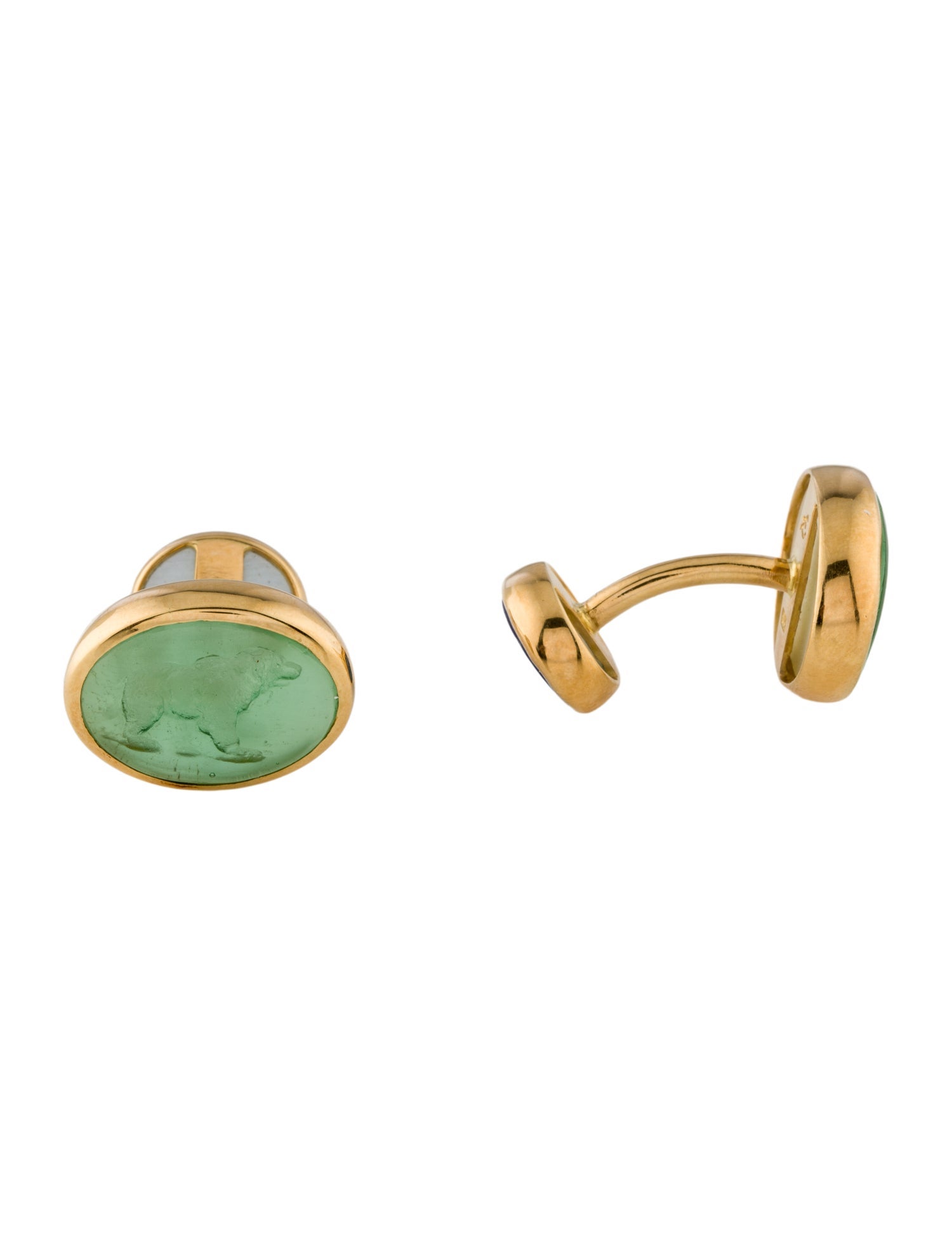 Elizabeth Locke Mother of Pearl & Venetian Glass Intaglio Cufflinks