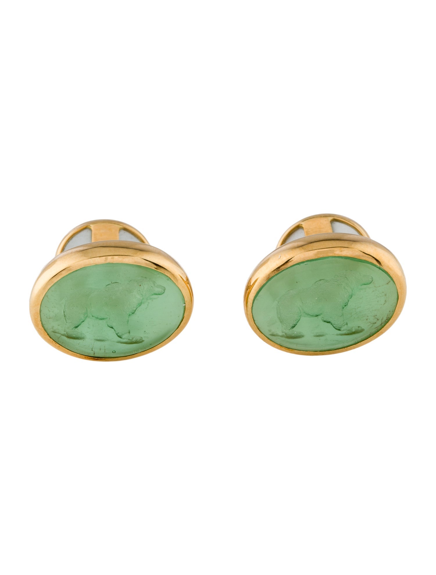 Elizabeth Locke Mother of Pearl & Venetian Glass Intaglio Cufflinks