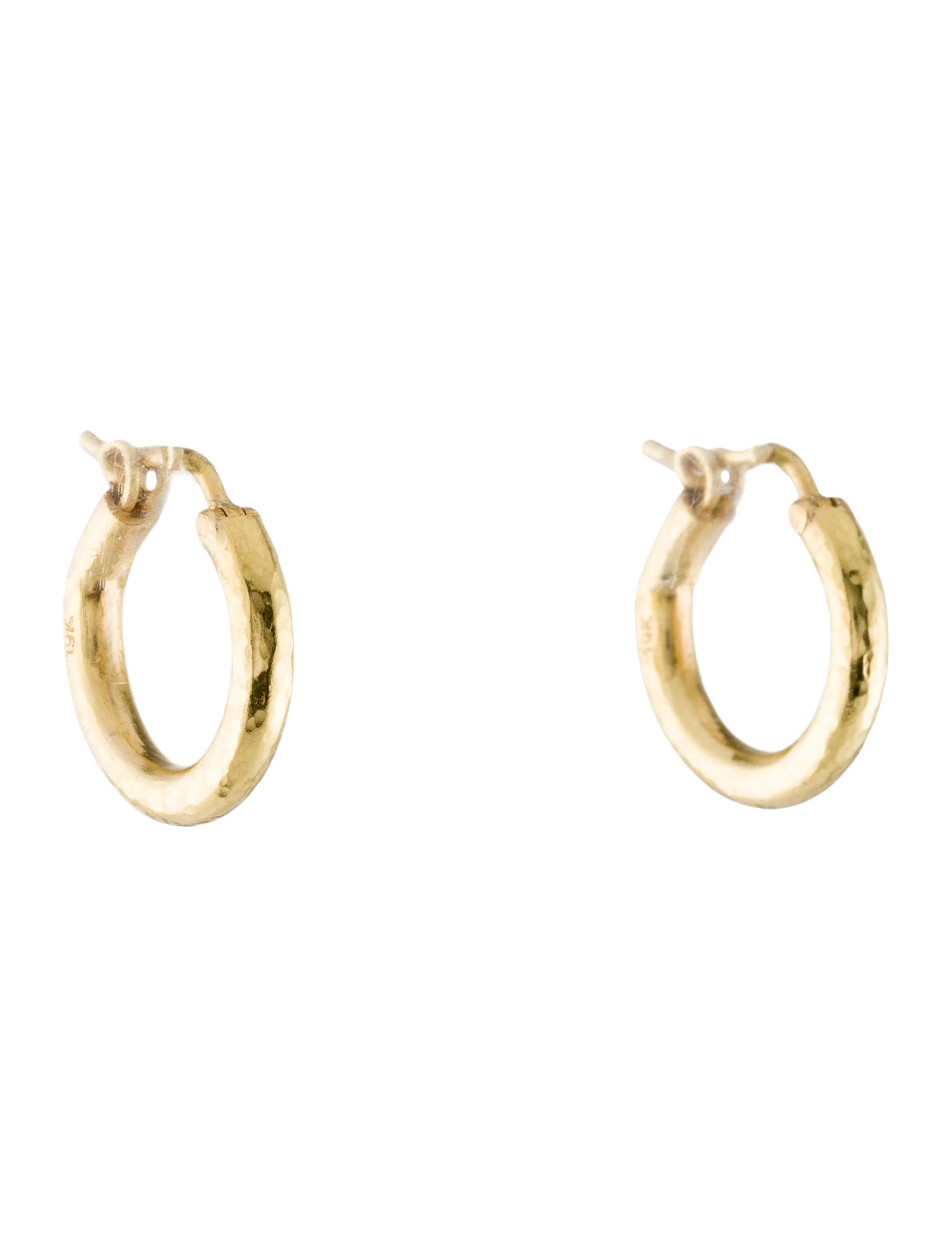 Elizabeth Locke 19K Big Baby Hammered Hoop Earrings