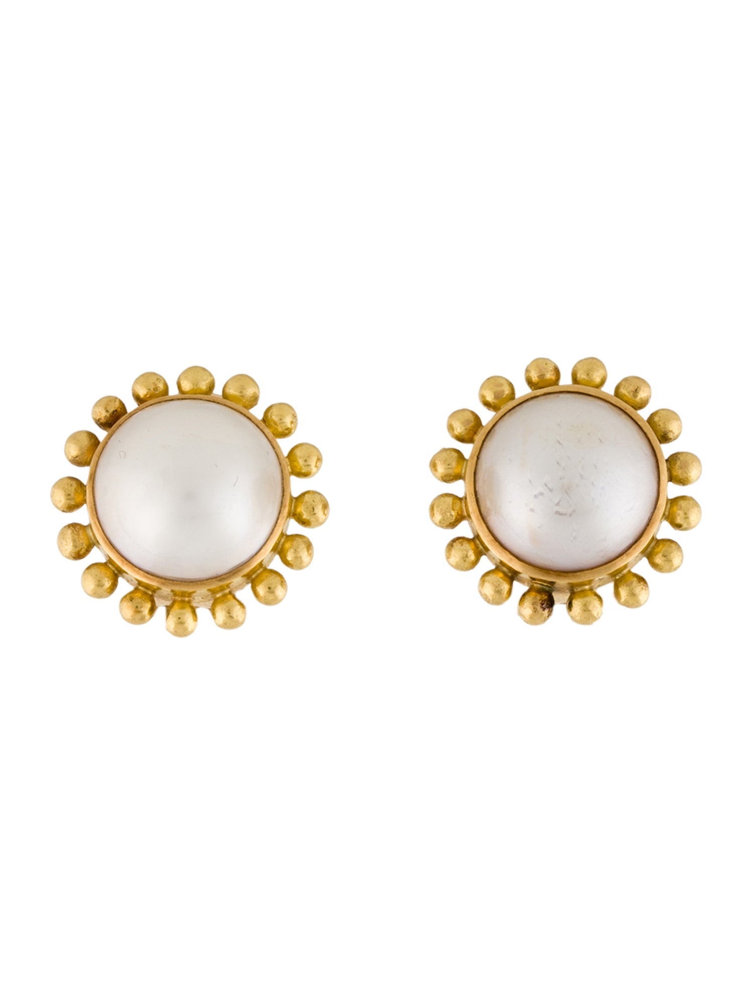 Elizabeth Locke 19K Mabé Pearl Convertible Earclips