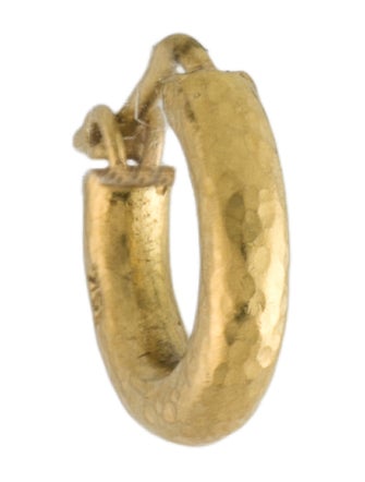 Elizabeth Locke 19K Baby Hammered Hoop Earring