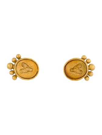 Elizabeth Locke 19K Tiny Bee Studs