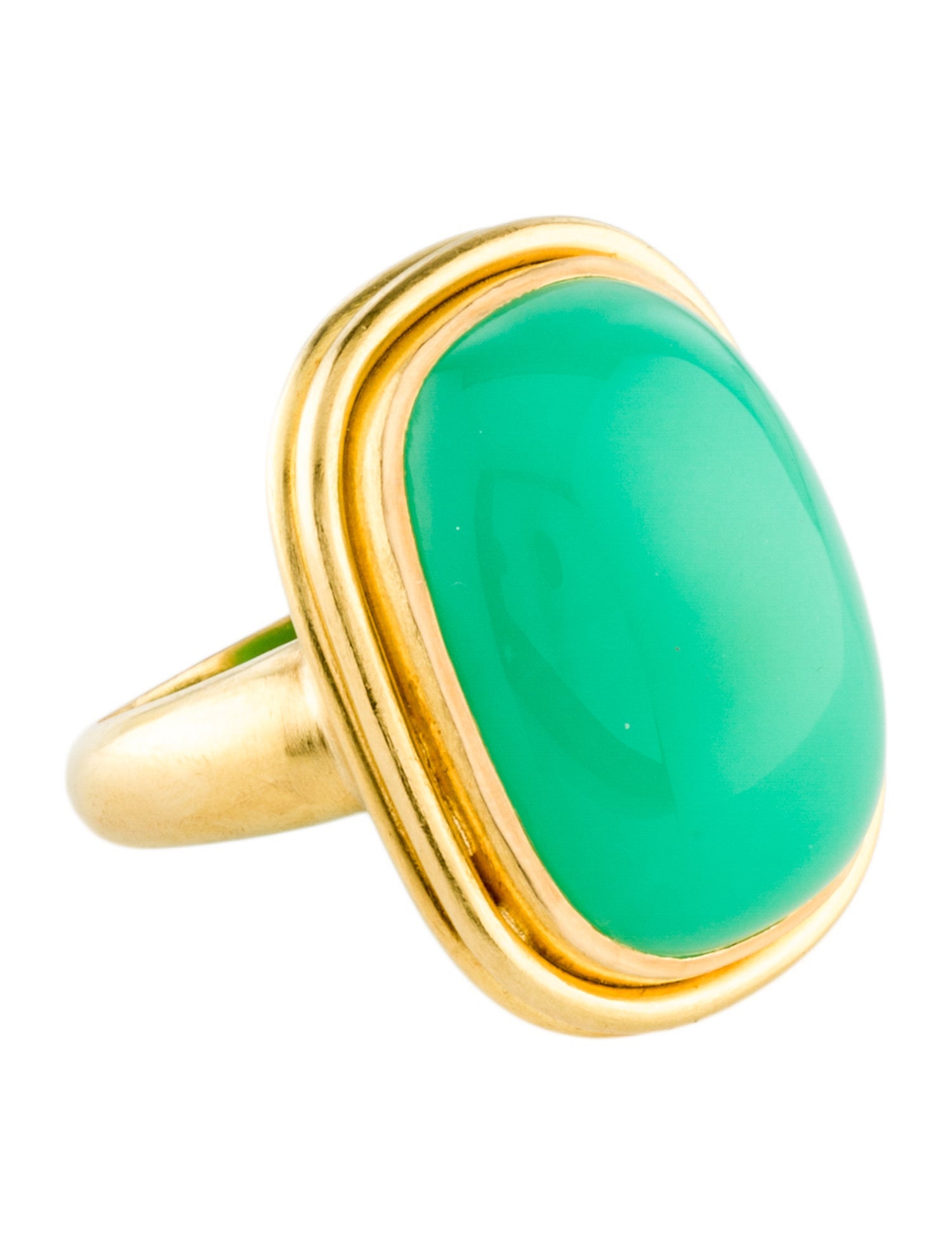 Elizabeth Locke 19K Chrysoprase Cocktail Ring