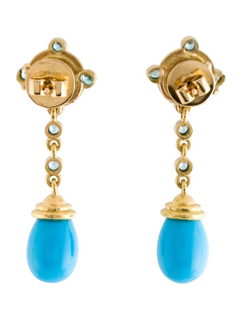 Elizabeth Locke 19K Turquoise & Zircon Convertible Drop Earrings