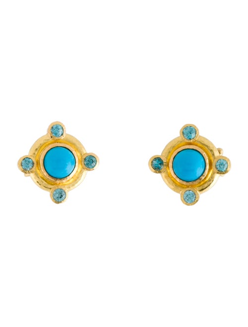 Elizabeth Locke 19K Turquoise & Zircon Convertible Drop Earrings