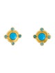 Elizabeth Locke 19K Turquoise & Zircon Convertible Drop Earrings