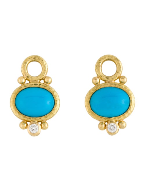 Elizabeth Locke 14K Turquoise & Diamond Earring Charms