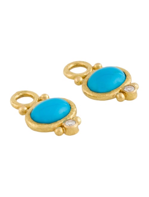 Elizabeth Locke 14K Turquoise & Diamond Earring Charms