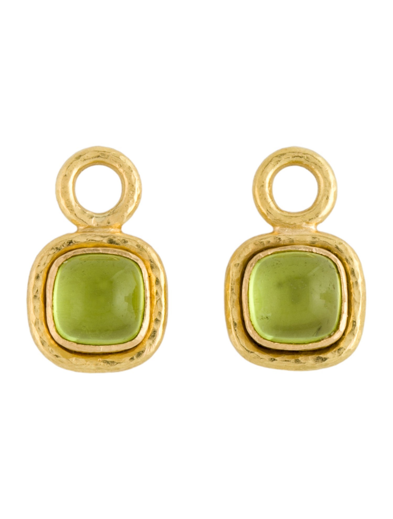 Elizabeth Locke 19K Peridot & Mother of Pearl Doublet Earring Charm