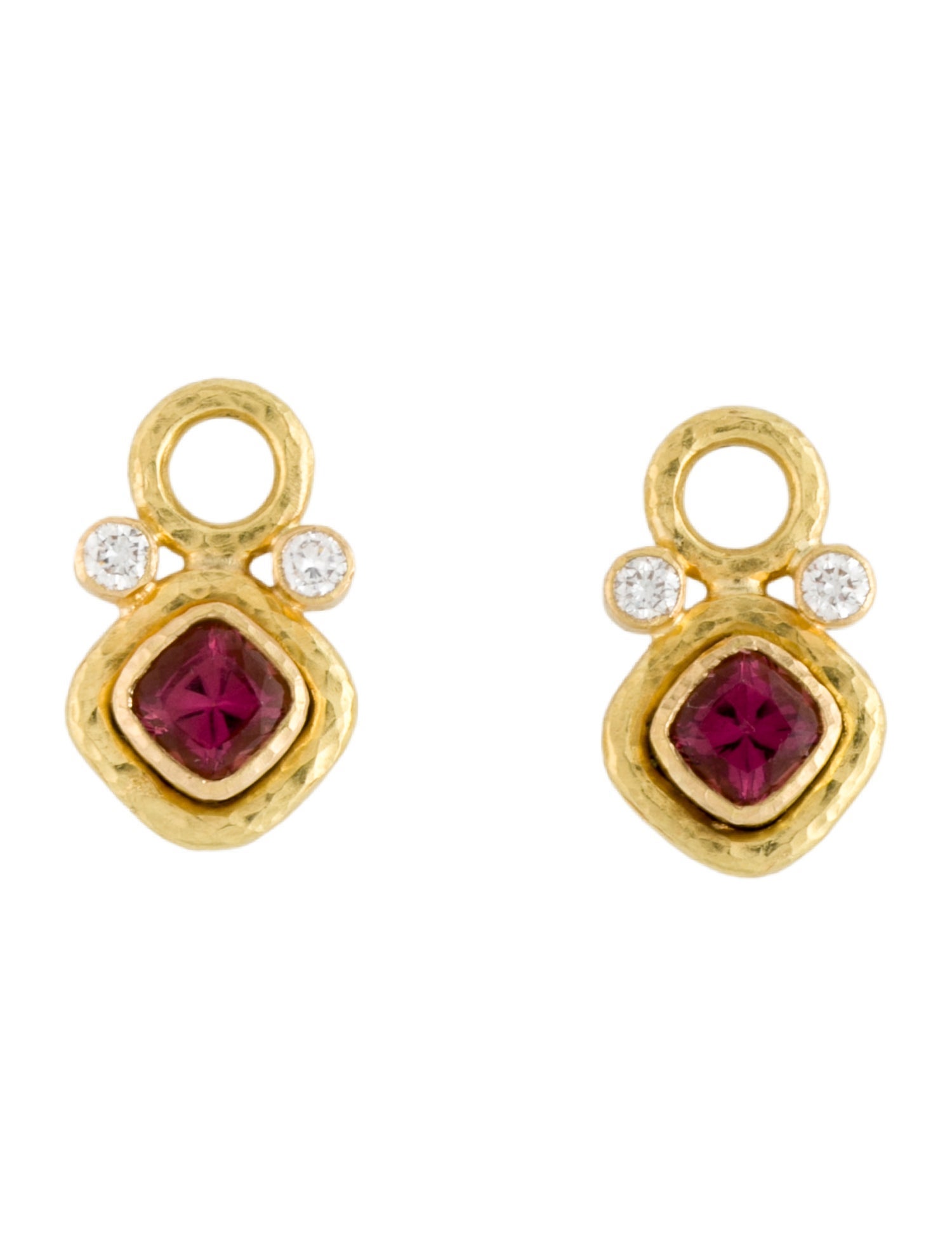 Elizabeth Locke 19K Tourmaline & Diamond Earring Charms