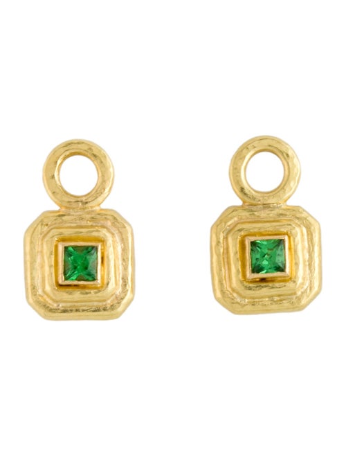 Elizabeth Locke 19K Tsavorite Square Earring Charms
