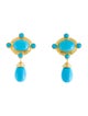 Elizabeth Locke 19K Sleeping Beauty Turquoise Convertible Drop Earclips