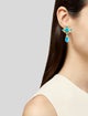 Elizabeth Locke 19K Sleeping Beauty Turquoise Convertible Drop Earclips