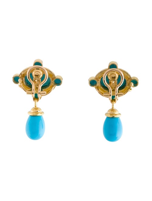 Elizabeth Locke 19K Sleeping Beauty Turquoise Convertible Drop Earclips