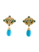 Elizabeth Locke 19K Sleeping Beauty Turquoise Convertible Drop Earclips