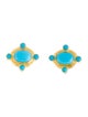 Elizabeth Locke 19K Sleeping Beauty Turquoise Convertible Drop Earclips