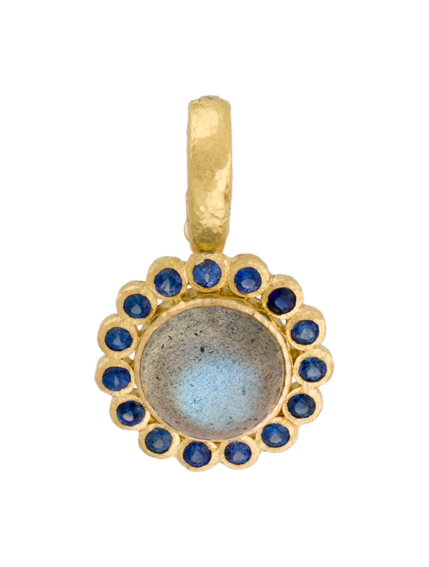 Elizabeth Locke 19K Labradorite & Sapphire Pendant