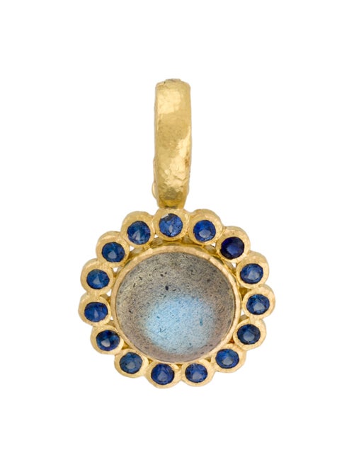 Elizabeth Locke 19K Labradorite & Sapphire Pendant