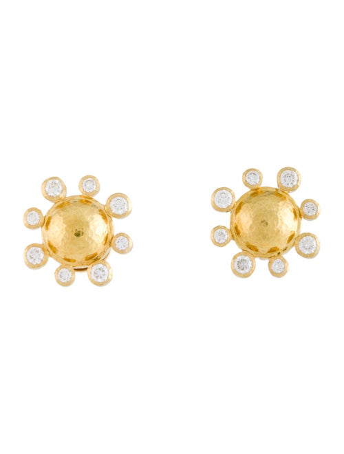 Elizabeth Locke 18K Diamond Dome Stud Earrings