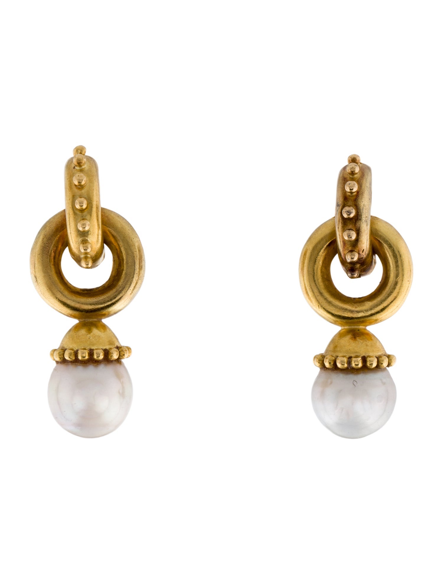 Elizabeth Locke 18K Pearl Drop Earclips