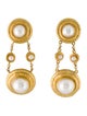 Elizabeth Locke 18K Pearl Chain Drop Clip-On Earrings