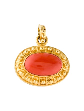 Elizabeth Locke 19K Coral Pendant
