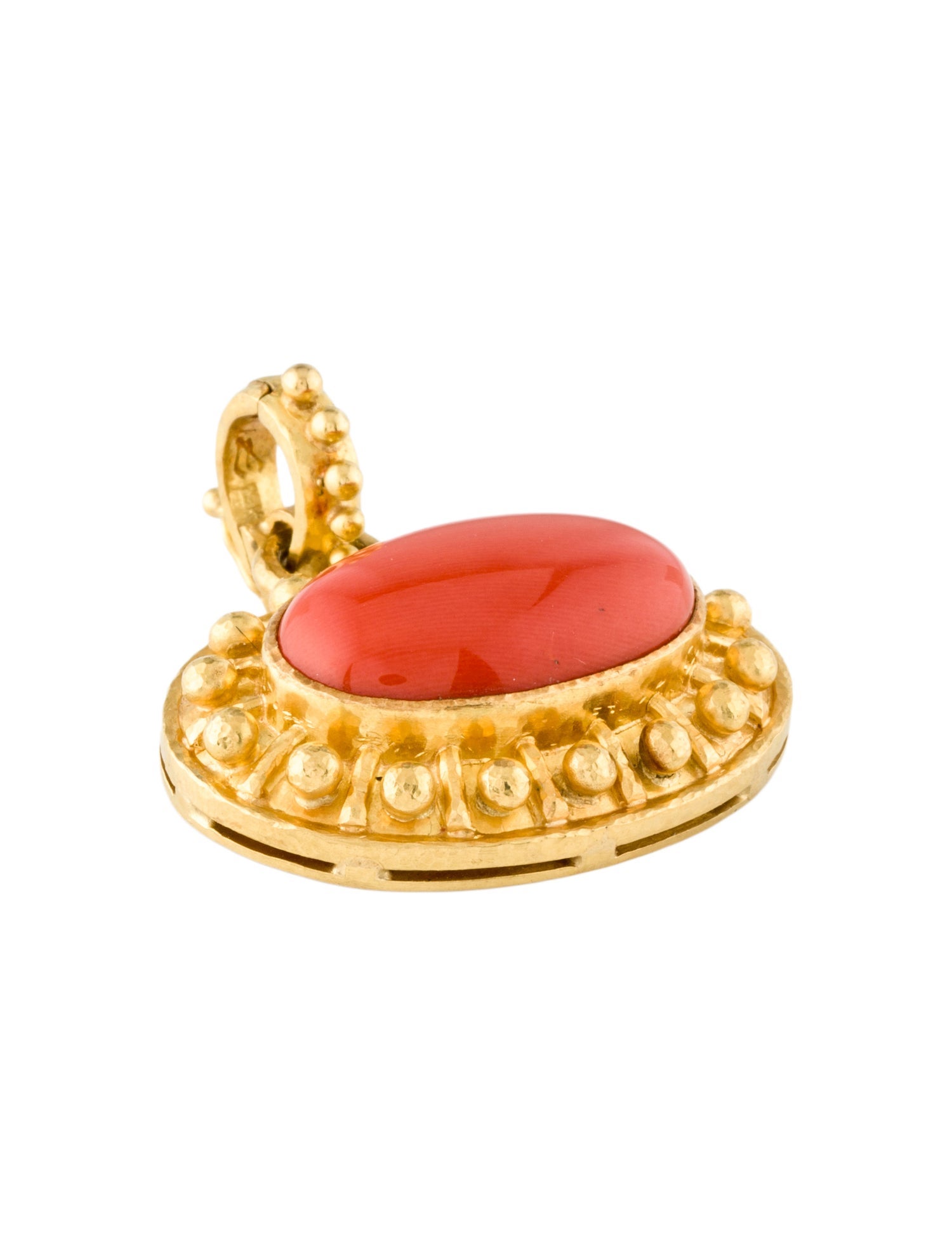 Elizabeth Locke 19K Coral Pendant