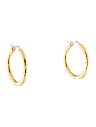 Elizabeth Locke 19K Hammered Hoop Earrings