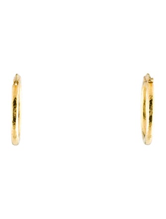 Elizabeth Locke 19K Hammered Hoop Earrings