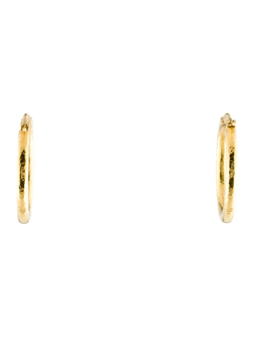 Elizabeth Locke 19K Hammered Hoop Earrings