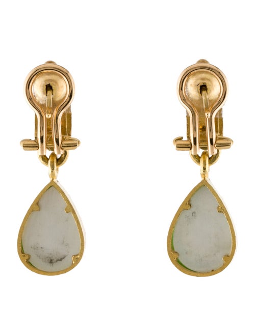 Elizabeth Locke 19K Mother Of Pearl & Venetian Drop Earclips