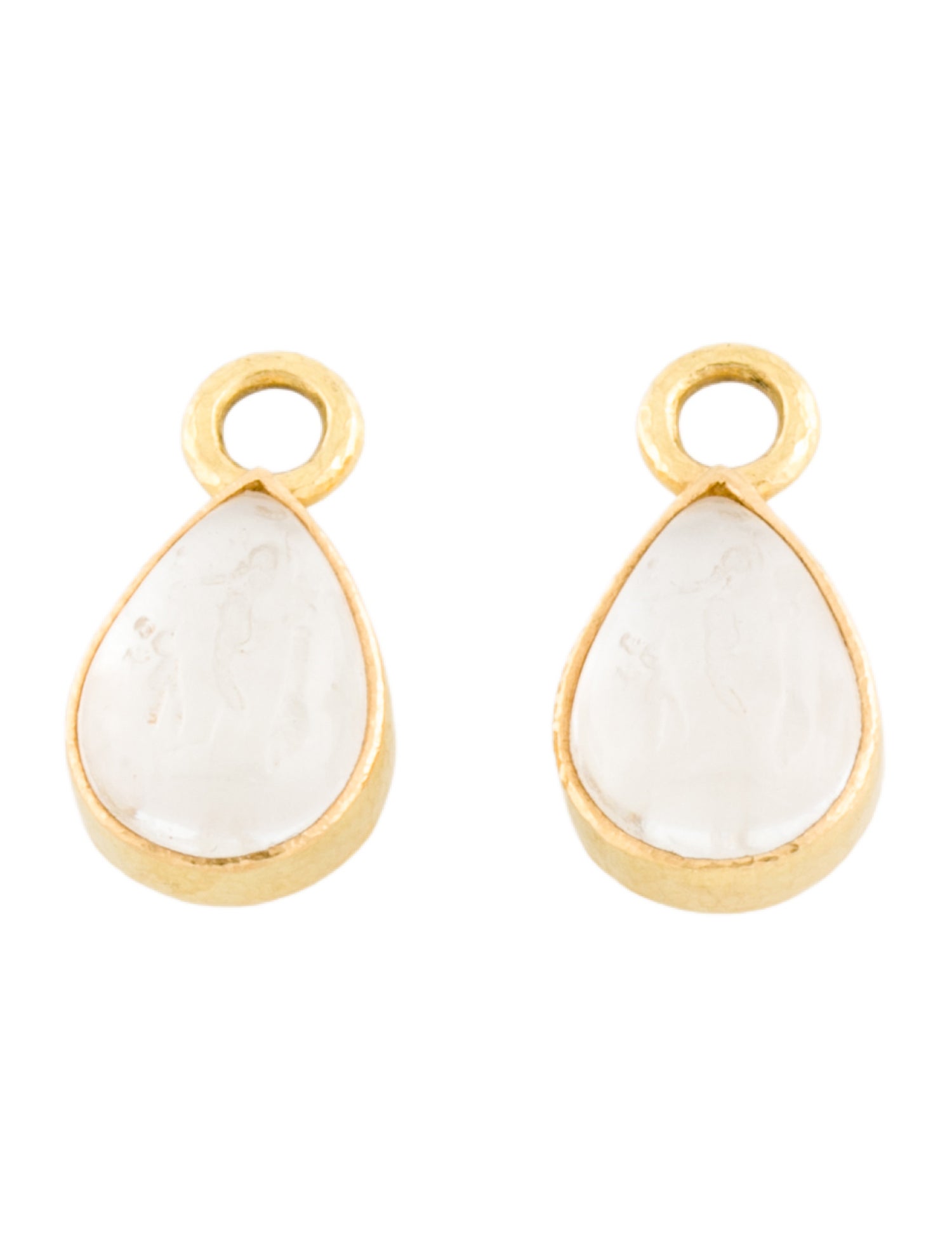 Elizabeth Locke 19K Mother of Pearl & Glass Intaglio Earring Enhancers