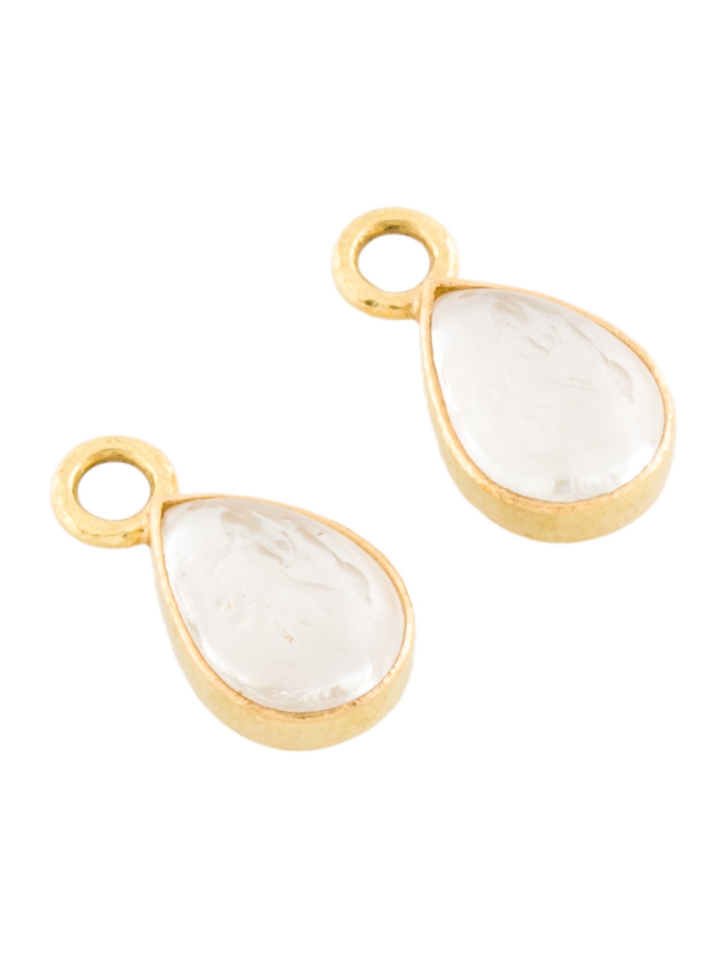 Elizabeth Locke 19K Mother of Pearl & Glass Intaglio Earring Enhancers