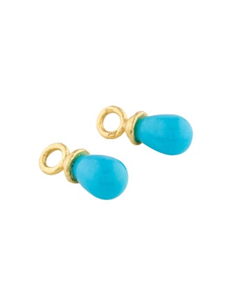 Elizabeth Locke 19K Turquoise Acorn Caps Drop Earring Enhancers