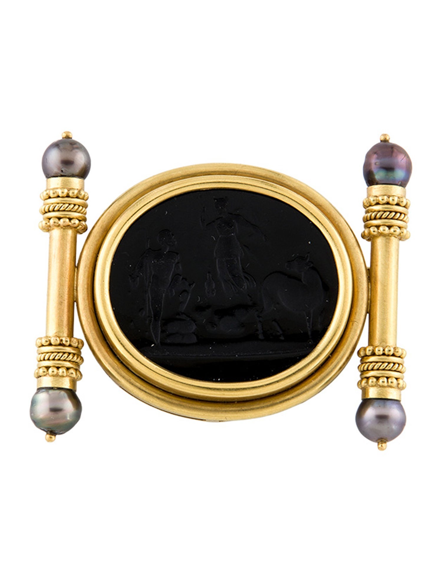 Elizabeth Locke Venetian Glass Intaglio Brooch