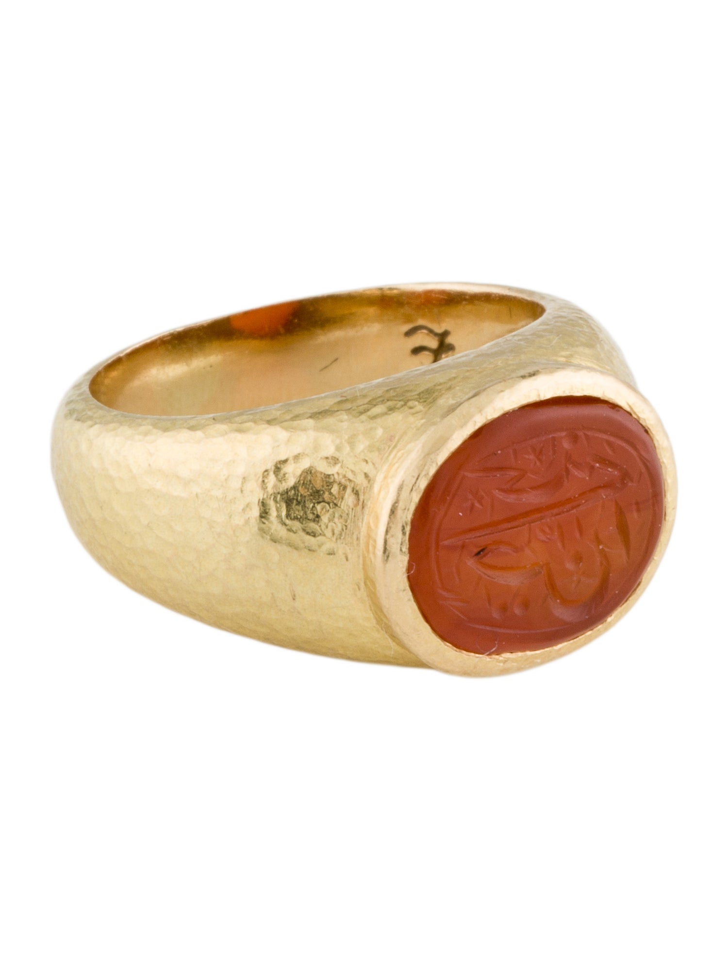 Elizabeth Locke 18K Carnelian Intaglio Ring