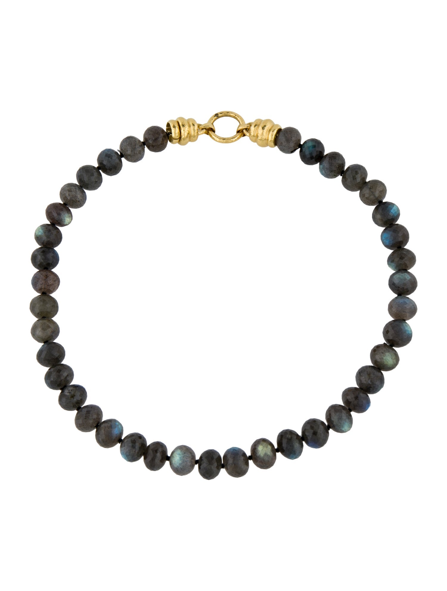 Elizabeth Locke 19K Labradorite Bead Strand Necklace