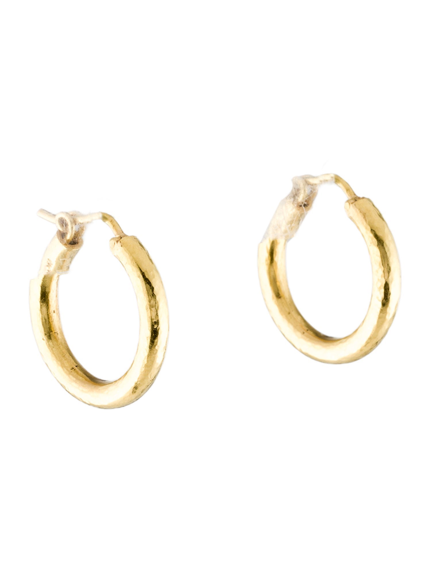 Elizabeth Locke 19K Small Hammered Hoop Earrings