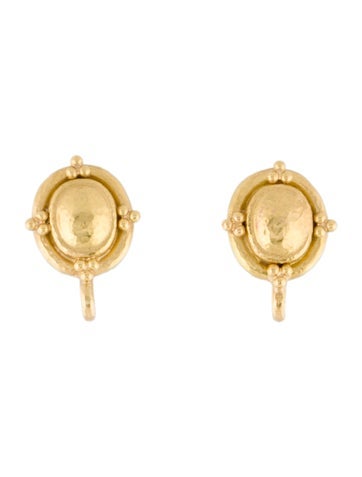 Pre-owned Elizabeth Locke 19k Hammered Stud Earrings In Multi