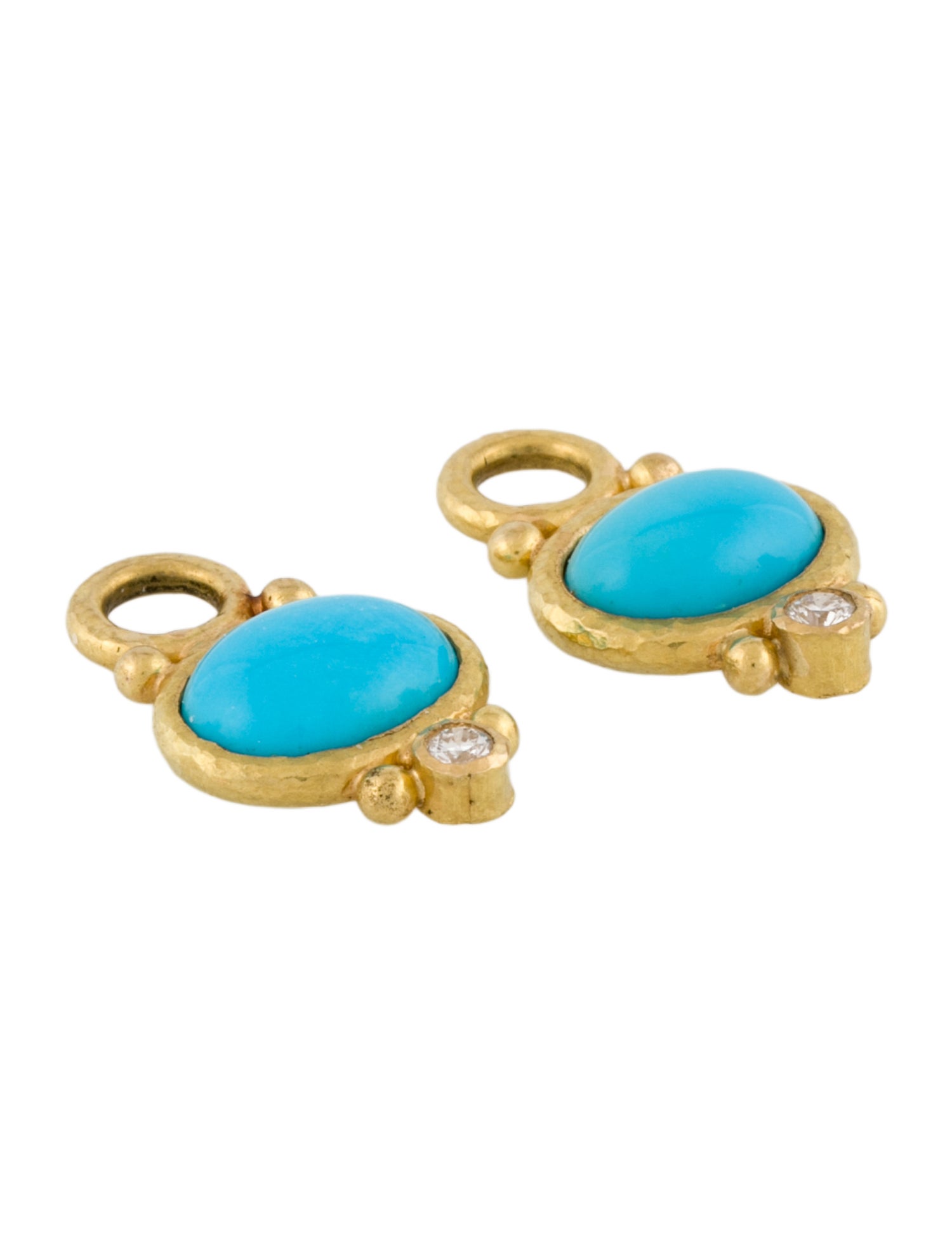 Elizabeth Locke 19K Turquoise & Diamond Earring Charms