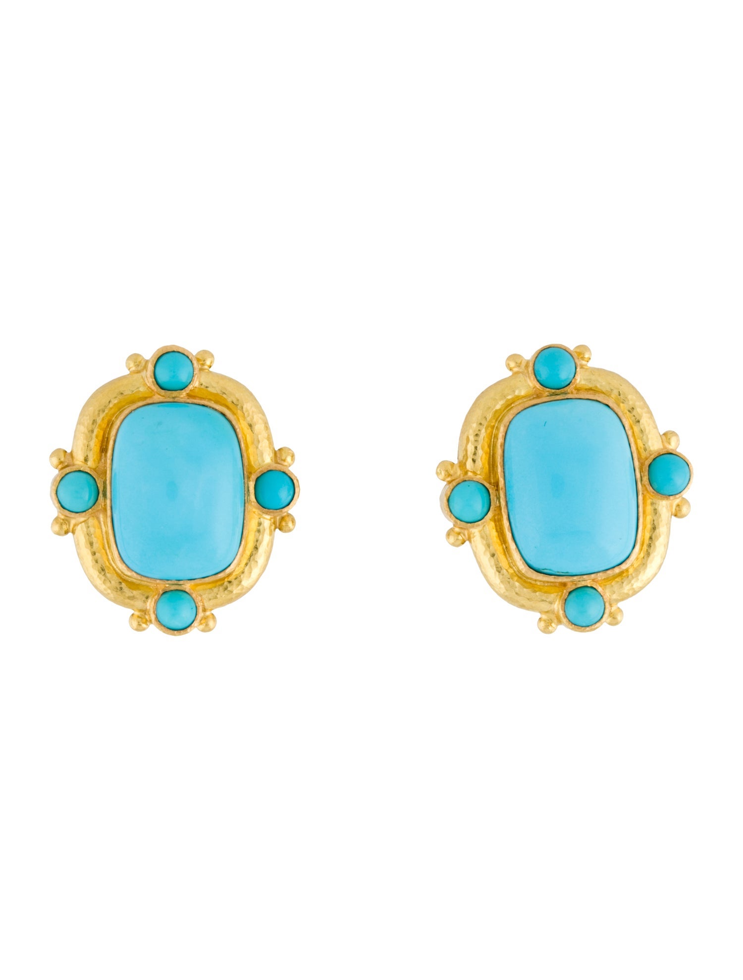 Elizabeth Locke 19K Turquoise Sleeping Beauty Convertible Earclip Earrings