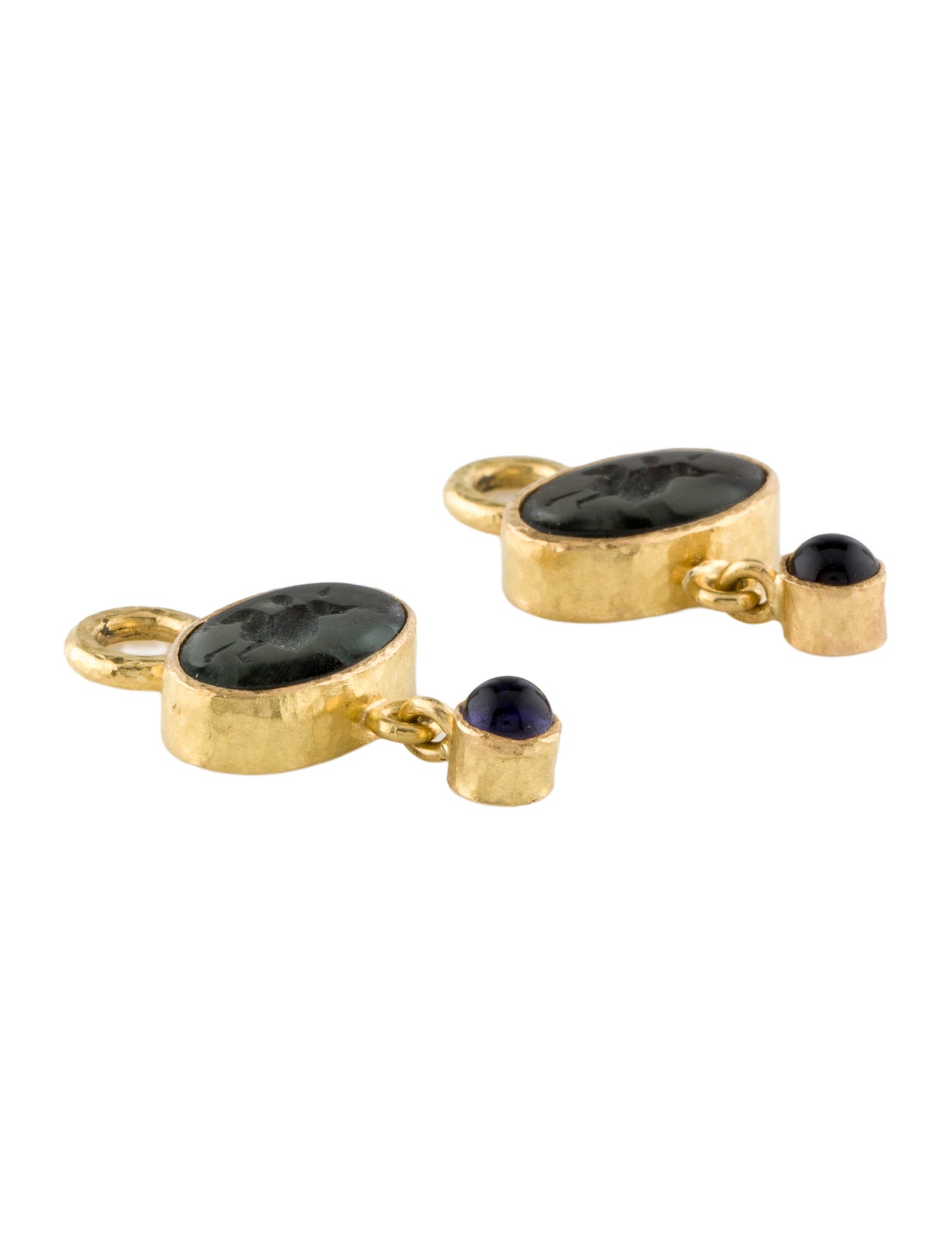 Elizabeth Locke 19K Iolite & Mother of Pearl Pegasus Earring Enhancers