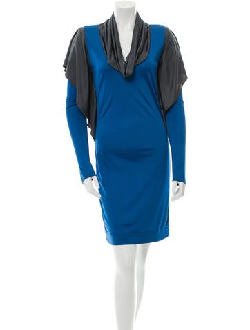 Emanuel Ungaro Draped Colorblock Dress w/ Tags