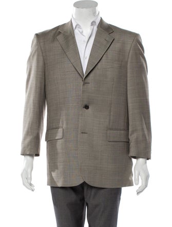 Emanuel Ungaro Wool Plaid Print Sport Coat