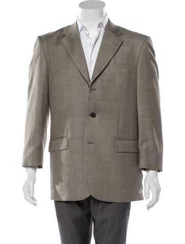 Emanuel Ungaro Suiting Wool Plaid Print Sport Coat Us40, It50 | L