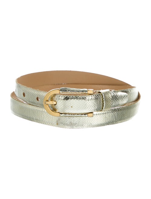 Emanuel Ungaro Metallic Leather Skinny Hip Belt Go